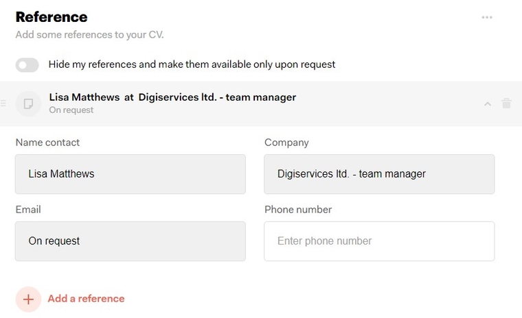 Dodavanje referenci u CV uz CVmaker Dodavanje referenci u CV uz CVmaker