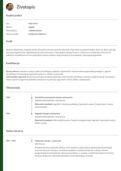 Odaberite predložak Oxford i napravite profesionalan CV